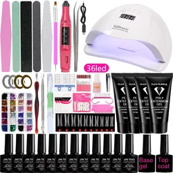 Professional diy nail art  kits Portable UV Nail Dryer LED Lamp acrylic poly gel kit Soak Off Gel Nail Polish Set