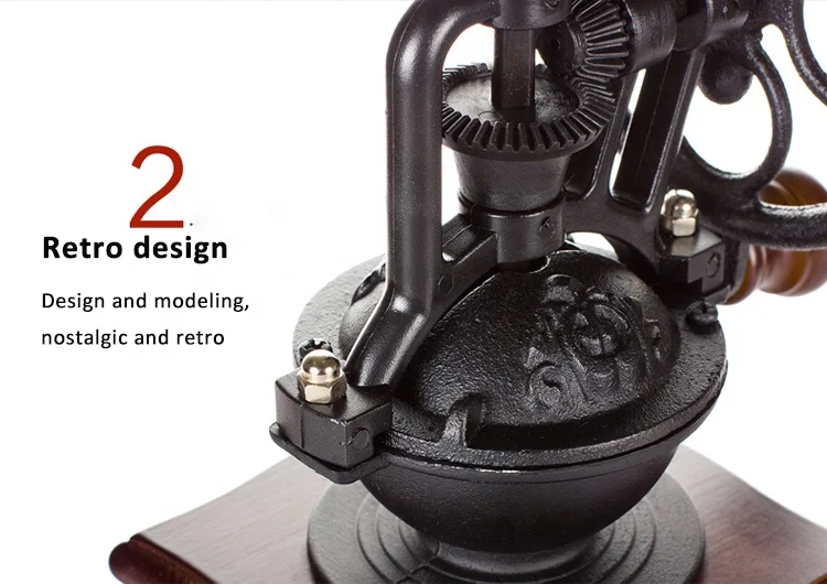 Retro ferris wheel hand grinder hand Wooden ceramic pepper grain powder machine small coffee grinder