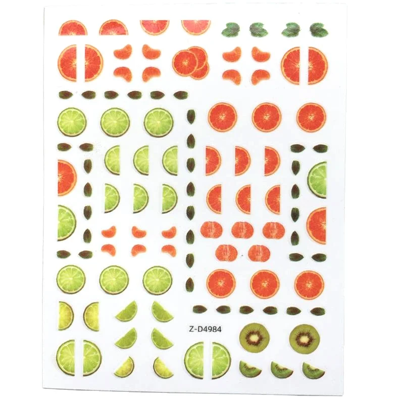 Новое поступление, милые наклейки для ногтей с фруктами, наклейки для ногтей с клубникой, вишней, бананом, ананасом, лимоном, товары для ногтей