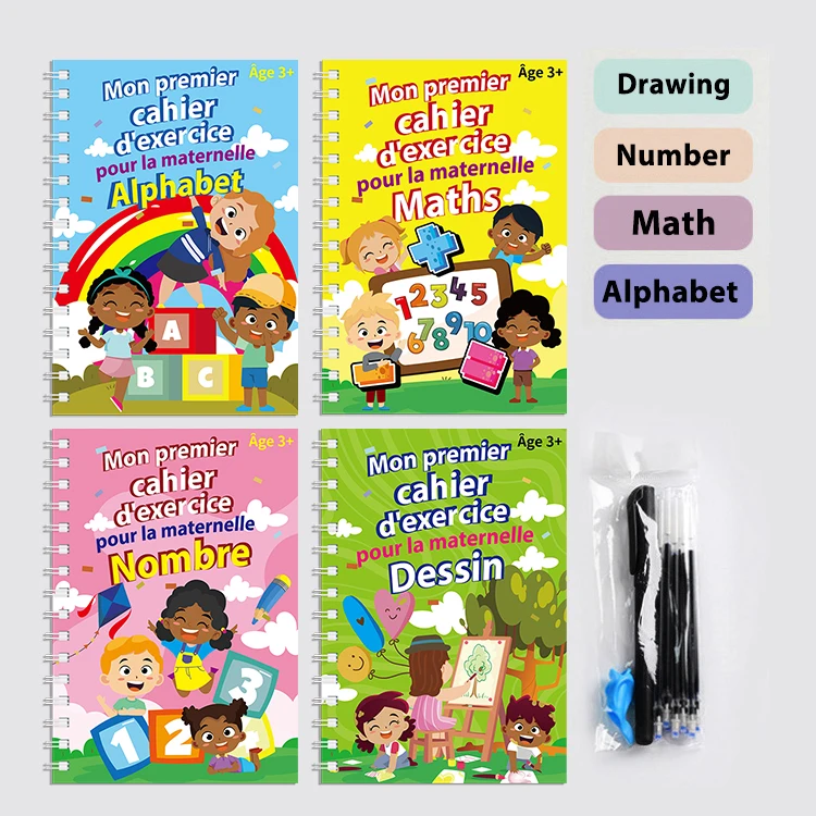 Kids Fun to Learn Wipe Clean Letter Book Characters Apprendre Crire Pencil Gripper Learn to Write Set for Kids