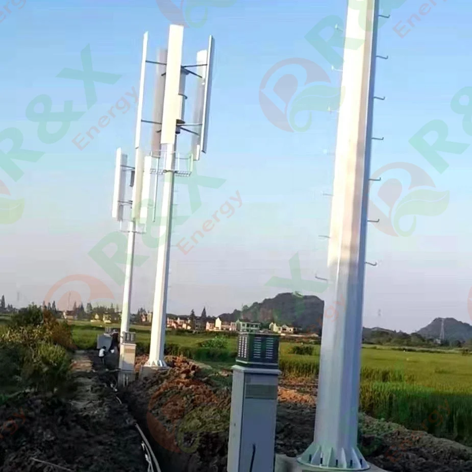 Free Energy Vertical Wind Turbine Generator 3KW 5KW 10KW Low Noise 48v 96v 120v with MPPT Charge Controller