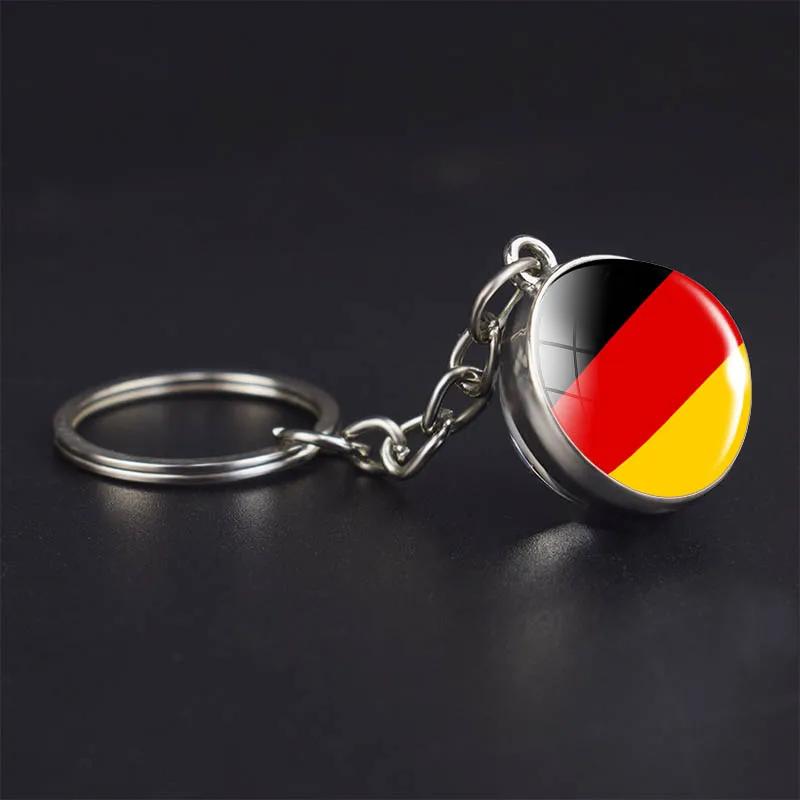 National Flag Key Chain Poland Czech Republic Slovakia Hungary Germany Austria Switzerland Liechtenstein Glass Ball Key Ring