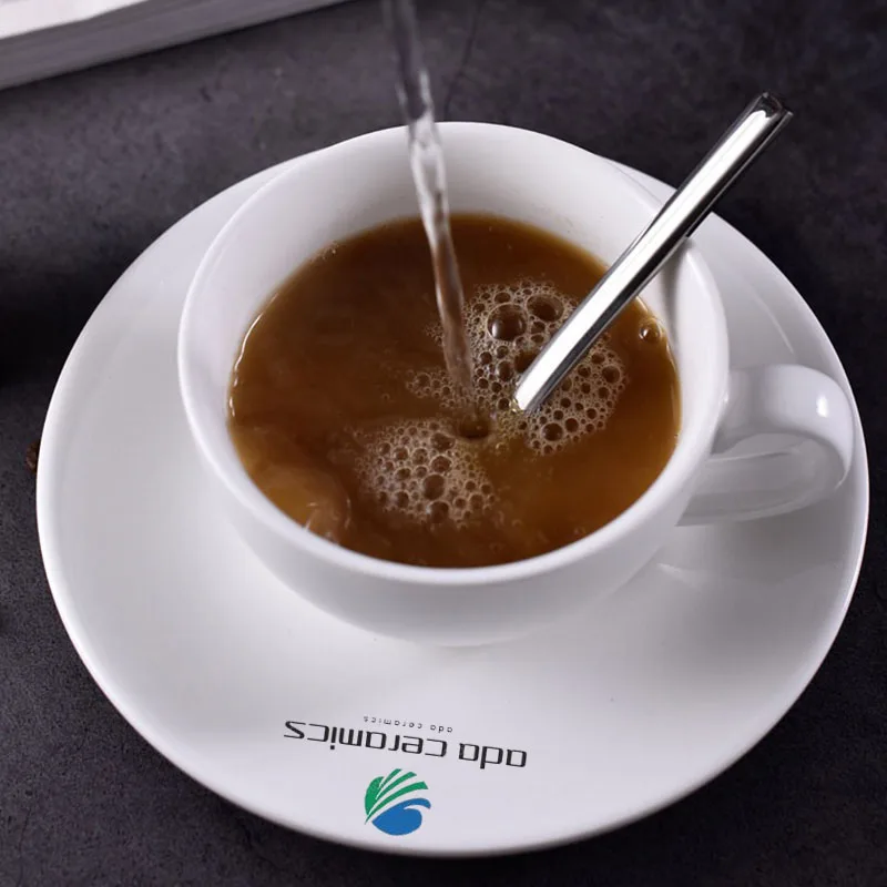 Personalized Logo Sublimate Nordic Italian Sublimation Blank Porcelain 250ml Coffee Mug Ceramic Cappuccino Cup And Saucer