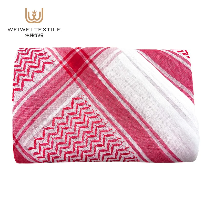 Wholesale Premium Arabic Men Keffiyeh Head Scarf Polyester Shemagh White Yashmagh