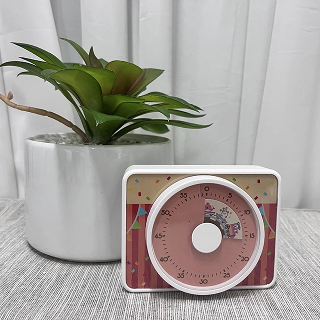 60 Minute Mechanical Camera Timer Retro Design Visual Countdown for Cooking Study Productivity