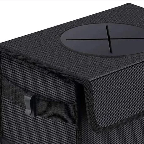 
Car Trash Can with Lid Waterproof Auto Garbage Bag Hanging for Headrest Leak-Proof Car Garbage Can with Storage Pockets 