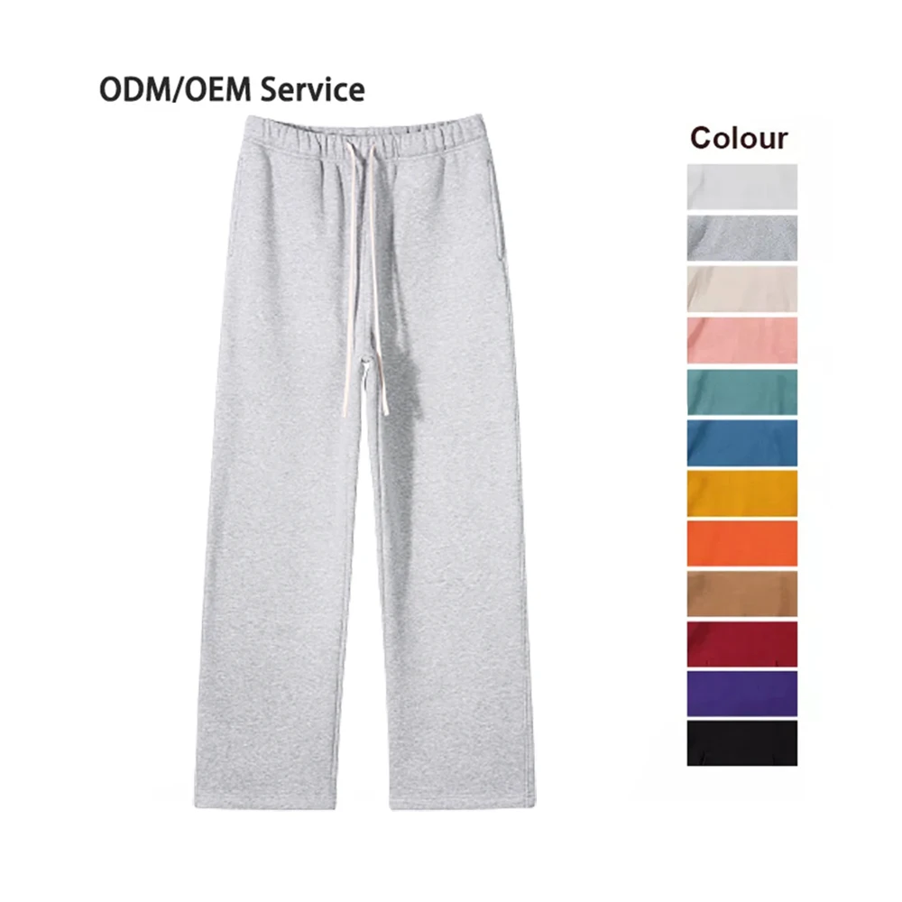 Latest Fashion Casual Jogger Custom Track Pants Plain Hip Hop Cotton 350GSM Fleece Velvet Raw Edge Sweatpants