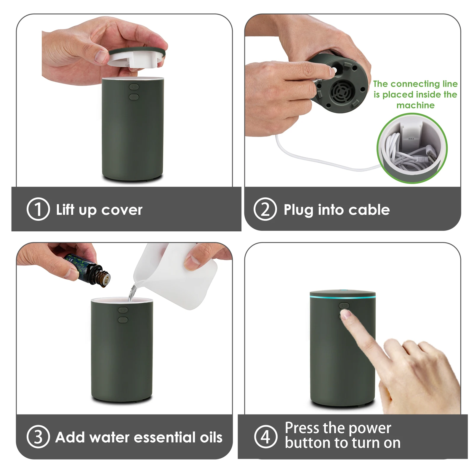 Air Ultrasonic Diffuser Car Portable Usb Humidifier 2023 Humidificador Air Diffuser for Home Appliances