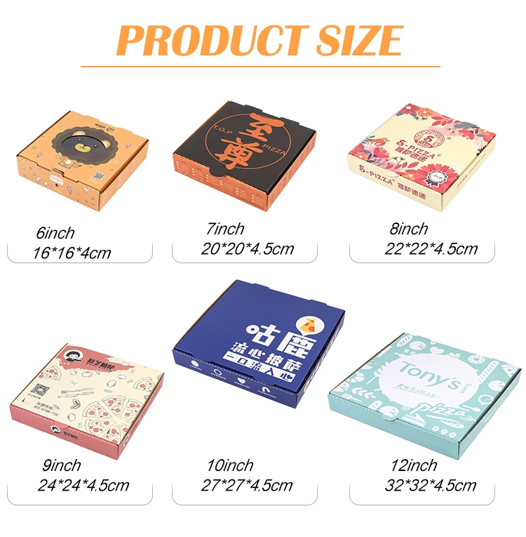 Custom Printed Logo Corrugated Paper Pizza Boxes Paper Boxes Wholesale