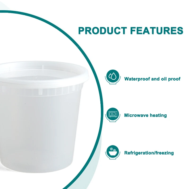 Factory Microwave Transparent Plastic Disposable PP Takeaway Food Storage Restaurant Soup Containers Disposable