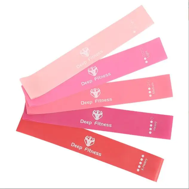 5 Pack High Quality Latex Fitness Workout Pink Purple Resistant Band Loop Set Exercise