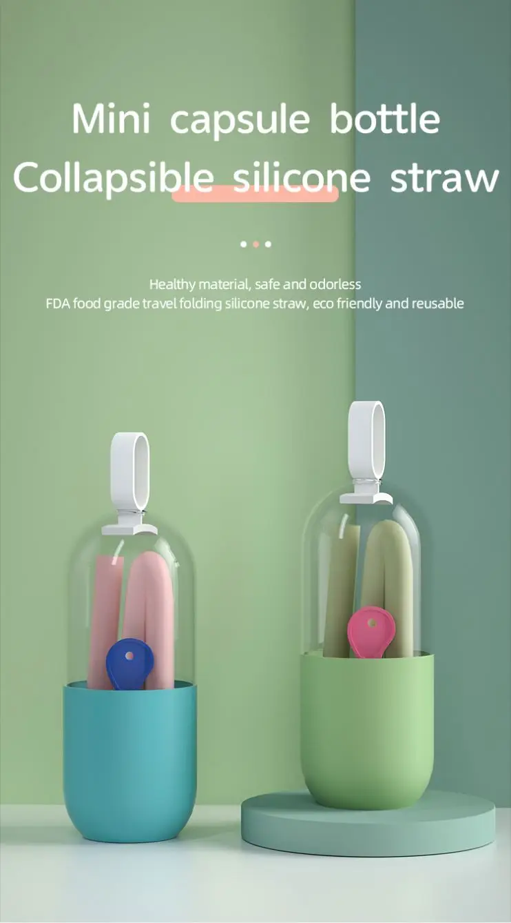 Food Grade Silicone Straws Natural Silicone Healthy Drink Straws  Hot Sale in Amazon Drinking Straws