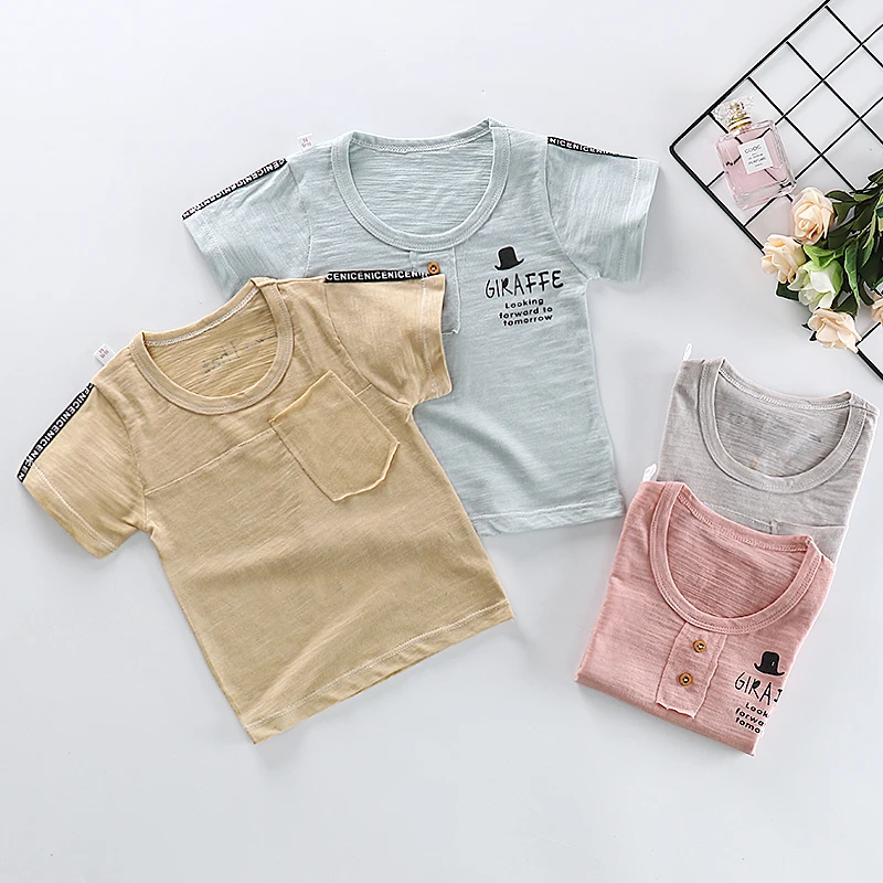 
Factory cheap shipping high quality round neck children t shirt with funny print 