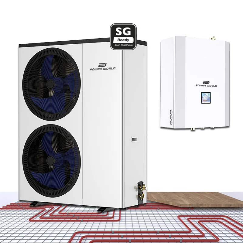 Europe certificated R32 4 way valve full inverter heat pump split dc inverter air to water heat pump