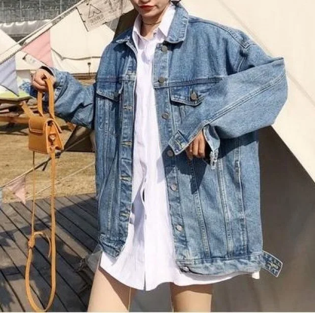 2021 Women Wholesale Hot Sale Lady Spring Summer Fashion Jean Jackets Oversized Denim Coats Denim Jackets