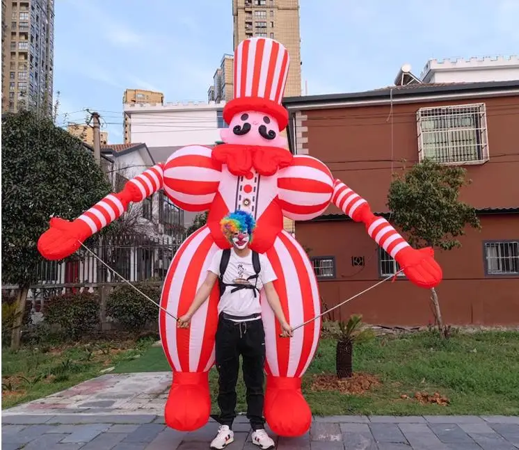 Event Parade Decoration Walking Inflatable Clown Puppet Costume For Decoration Advertising