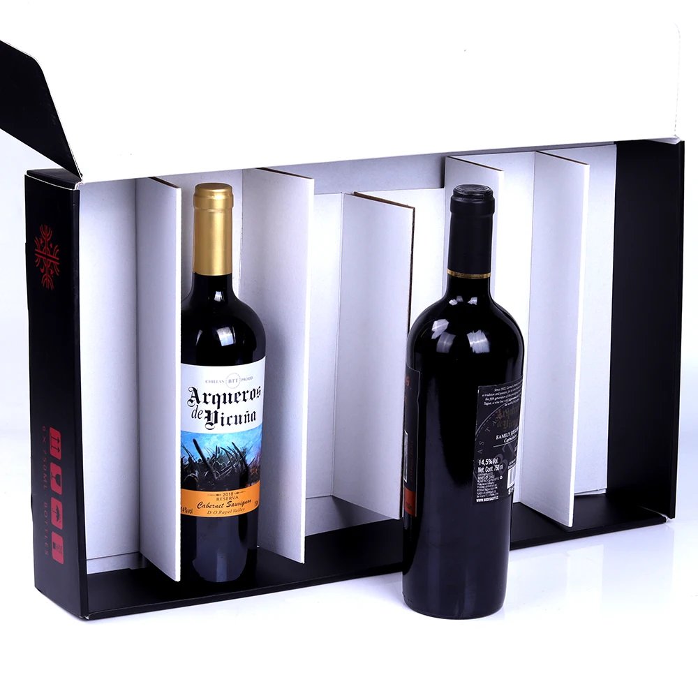 OEM Custom Logo Printed Luxury Paper Wine Box Packaging 6 Wine Bottle Shipping Boxes Wine Gift Box Packaging