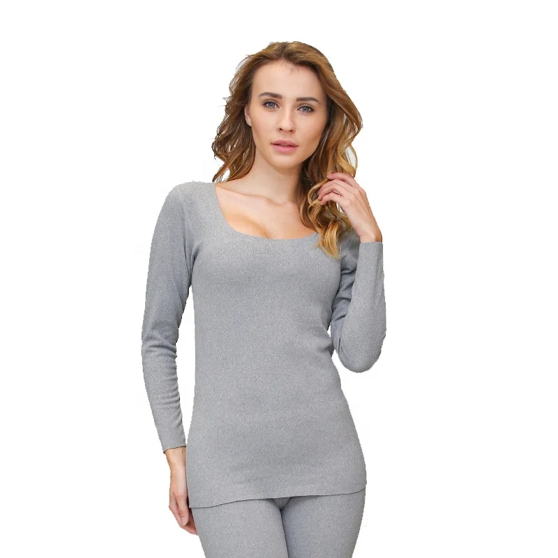 
Women Seamless Scoop Neck Thermal Long John Set 