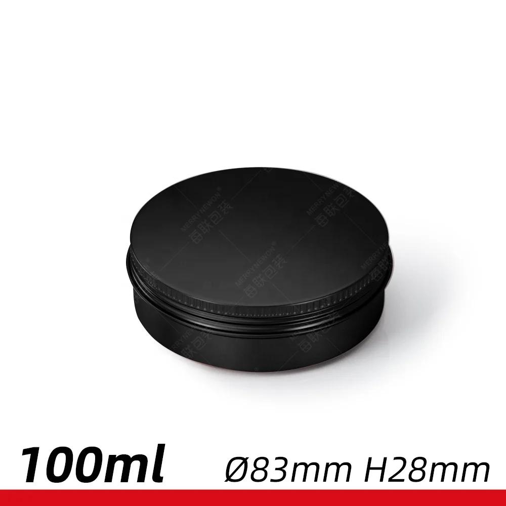 black matte jar 3.5oz aluminum packaging jar with screw lid aluminum tin containers hair wax car wax packaging