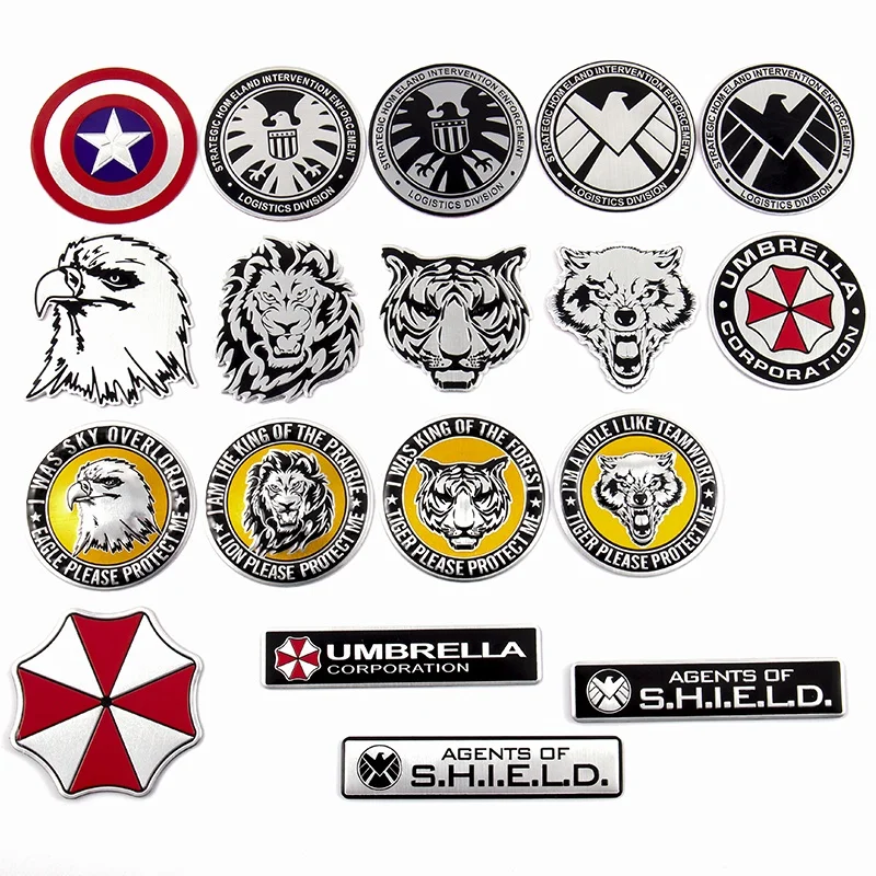 Wholesale Custom Round Car Body Logo Aluminium Metal Badge Stickers