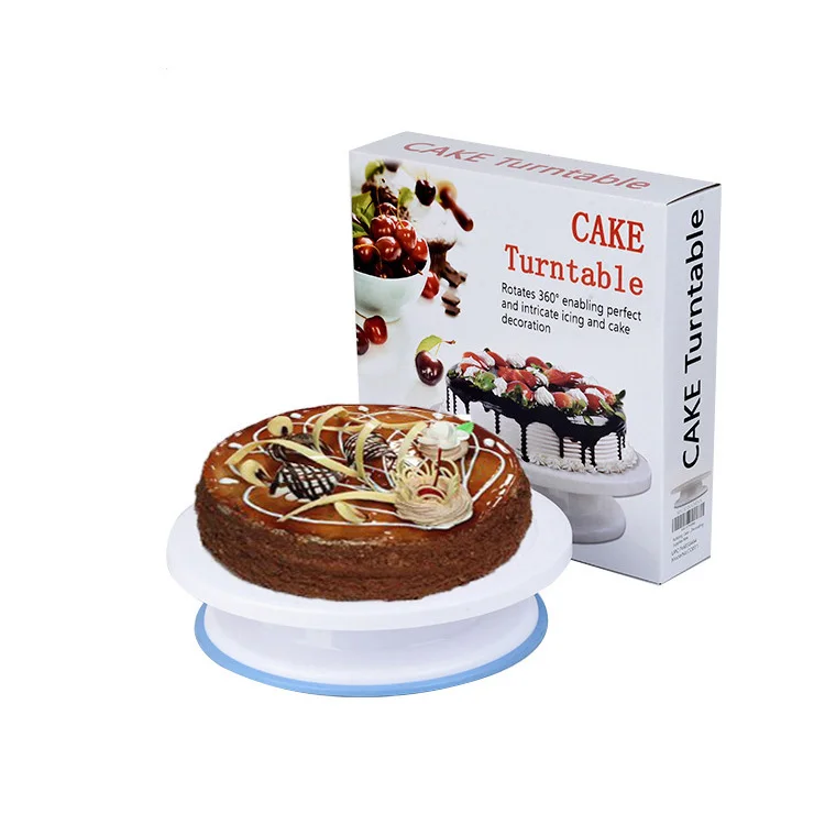 2020 hot selling Removable white plastic cake turntable rotating cake stand for cake decoration