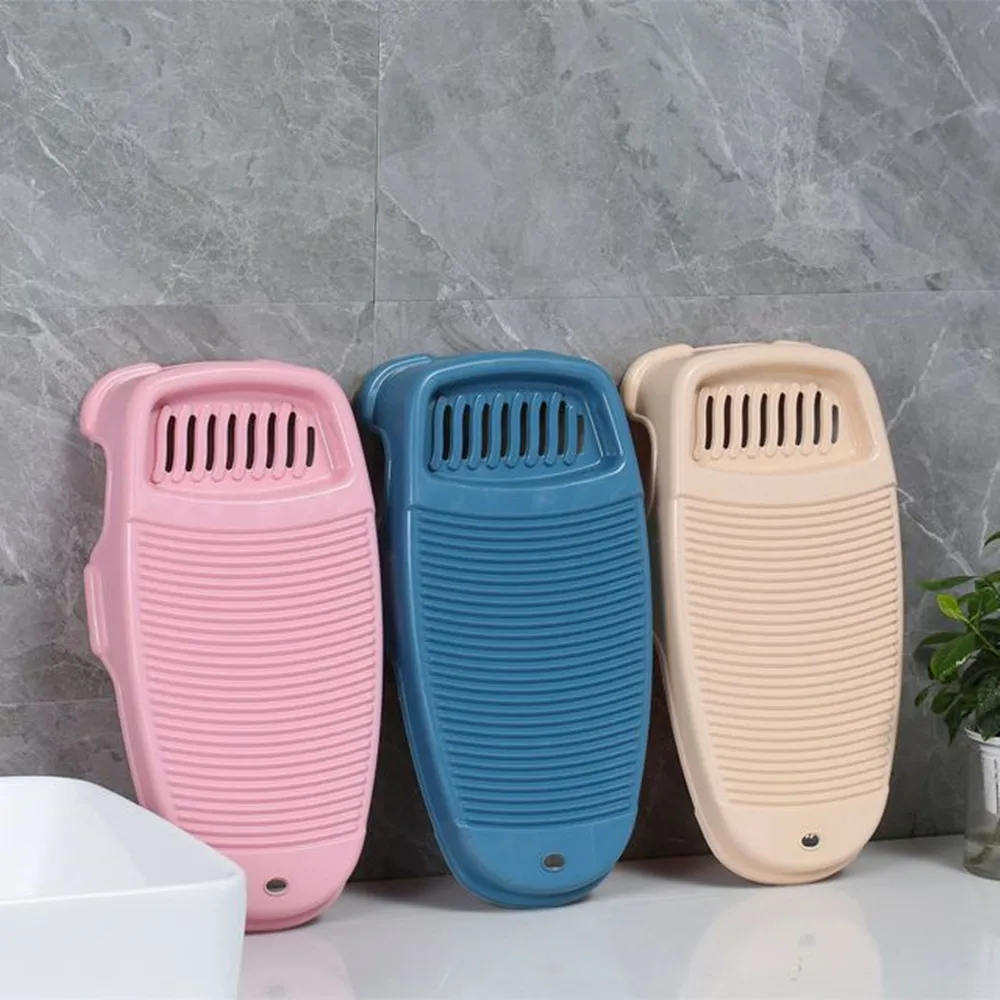 Plastic Thicken Washboard with Soap Holder Box Portable Clothes Washing Board Bathroom Home Antislip Laundry