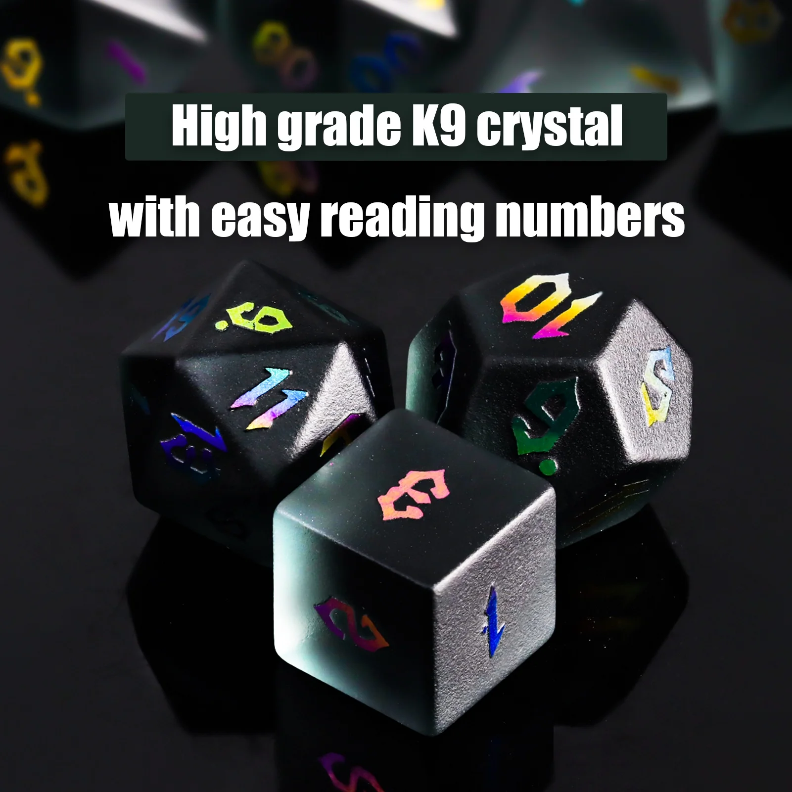 DND Dice Manufacturing Frosted Clear RPG Dice Grey Gemstone Dice for Dungeons and Dragons