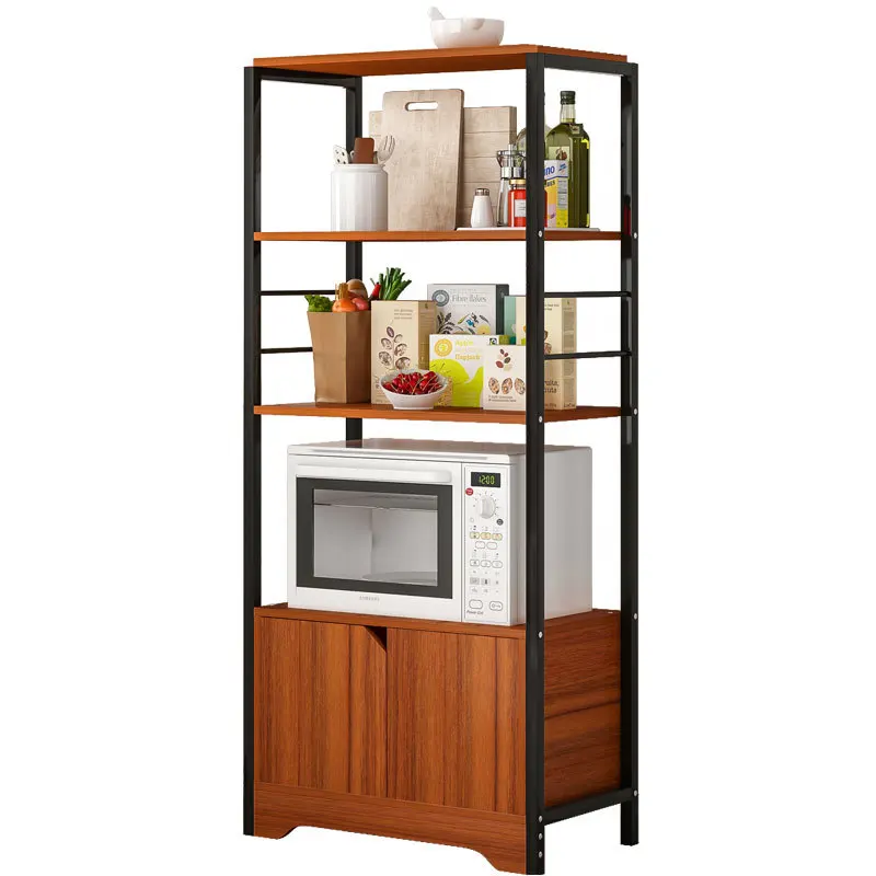 Kitchen floor-to-ceiling multilayer storage shelf microwave oven shelf cupboards cabinet supplies and condiments storage rack