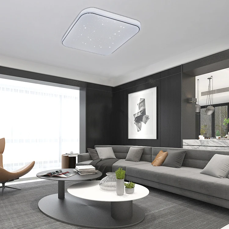 Rgb Square Star Panel Dimmable Surface Mounted House Bedroom Smart Remote Lamp Design Luz de techo Modern Led Ceiling Lights