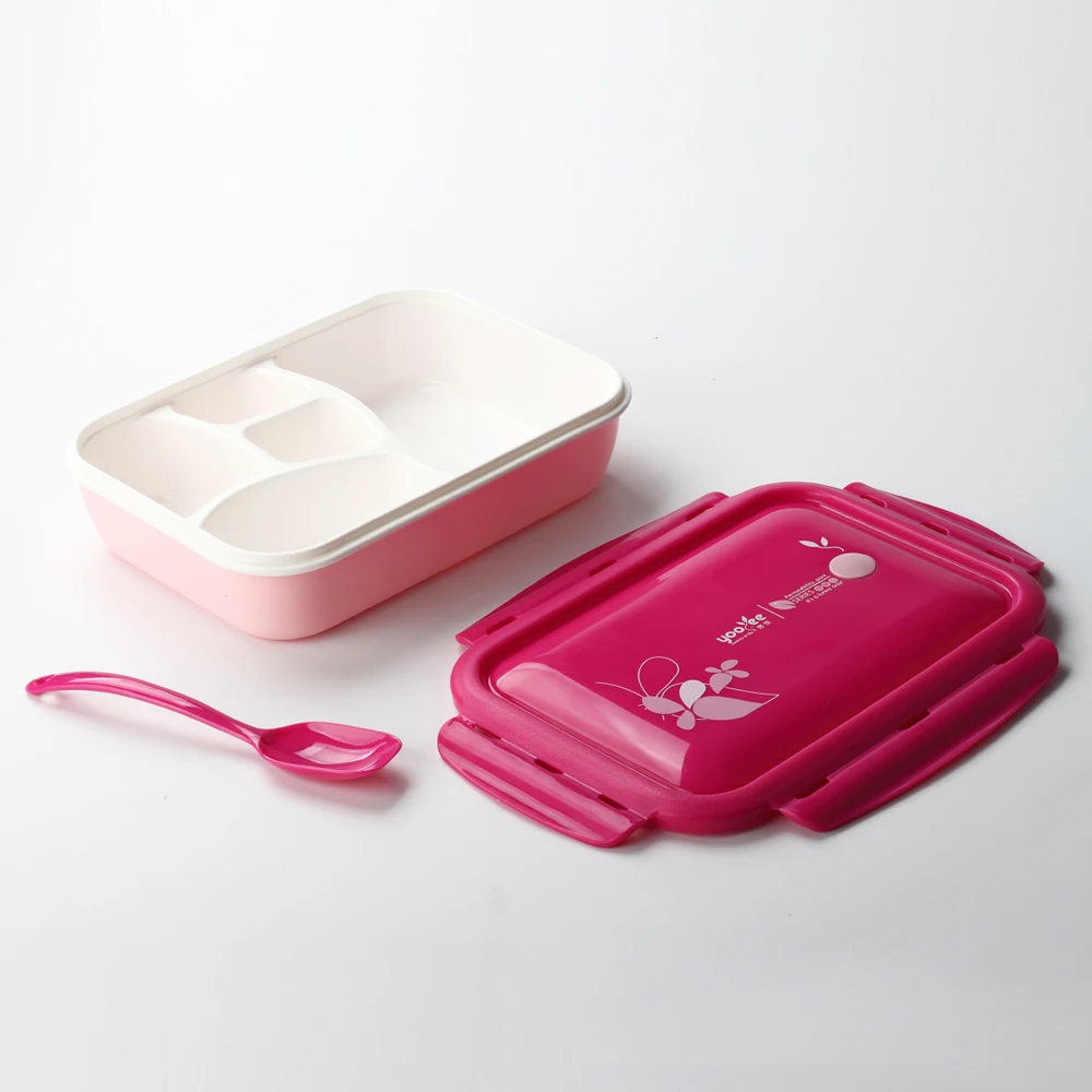 Food garde 5 compartments Hot Sale Cool Bulk  Lunch Boxes with lid for Adults with spoon