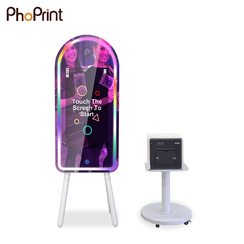 Magic Mirror Photo Booth Foldable Machine Kiosk Self Service Mirror DSLR Photo Booth With Printer