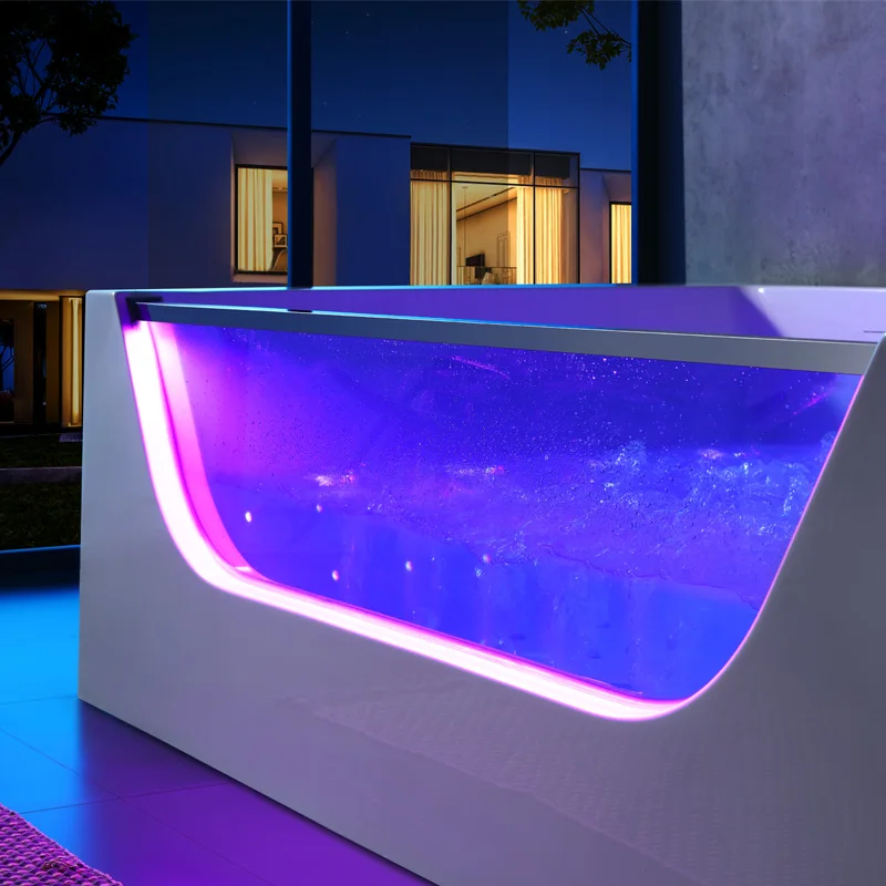 sea view window two person indoor BATH TUB acrylic Bathtubs Whirlpools with faucet and two pillows