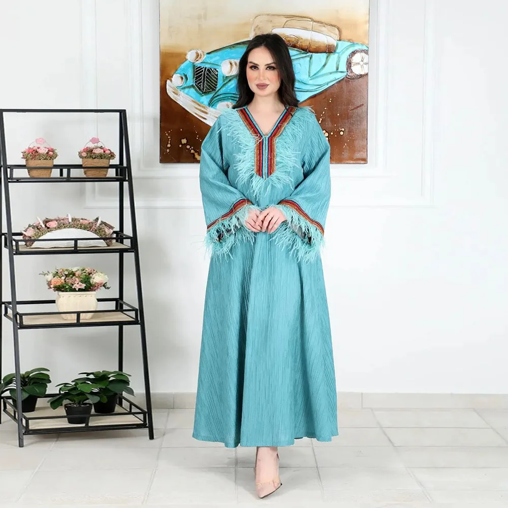 2022 Hot Sale Muslim Dress Women Arabic Islamic Plus Size Middle East Plain Long Abaya Ramadan Prayer Dress