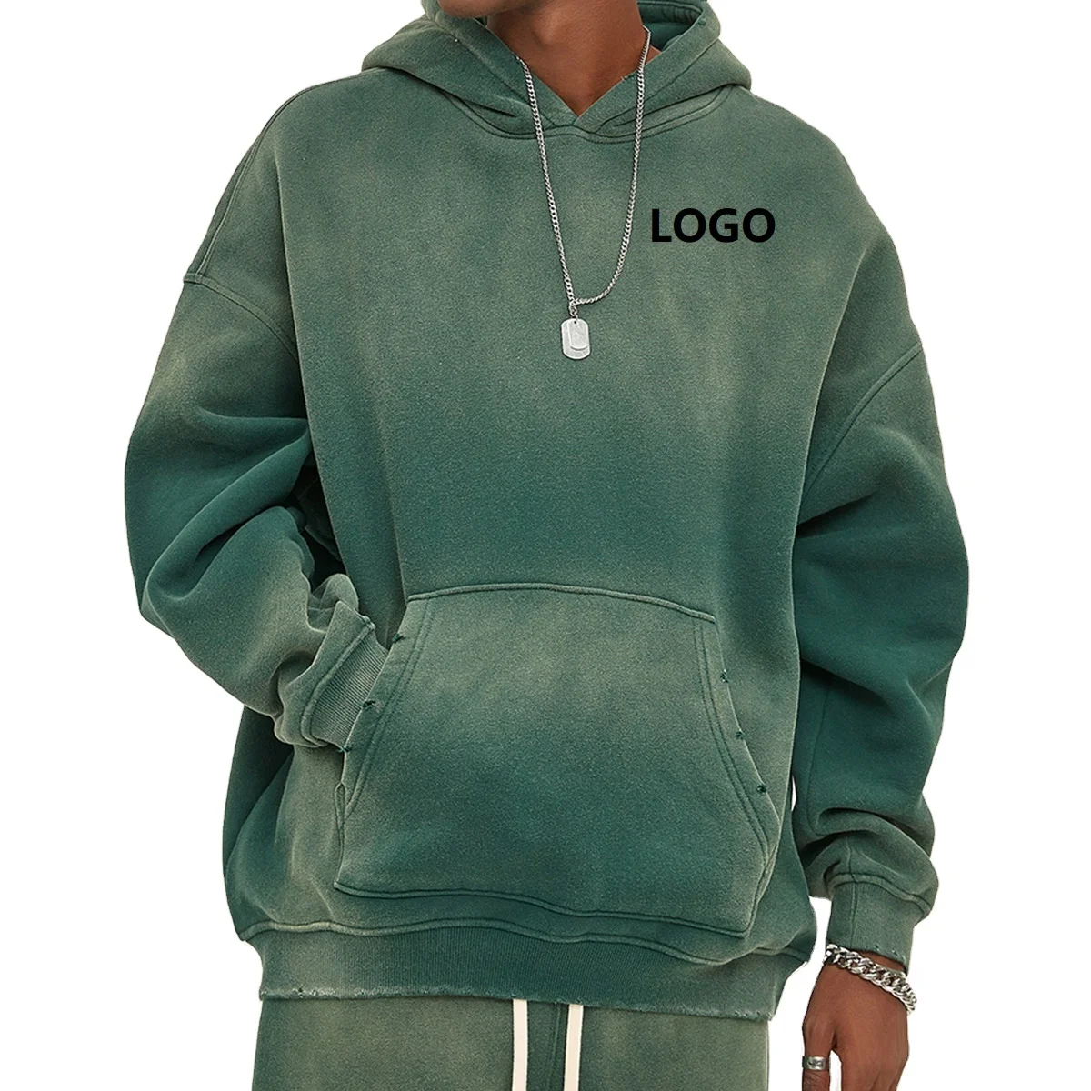 New Arrival Heavyweight 100% Cotton Fleece Hoodie Solid Color Blank Plush Thickened 350G Spray Dyed Hoodies For Men