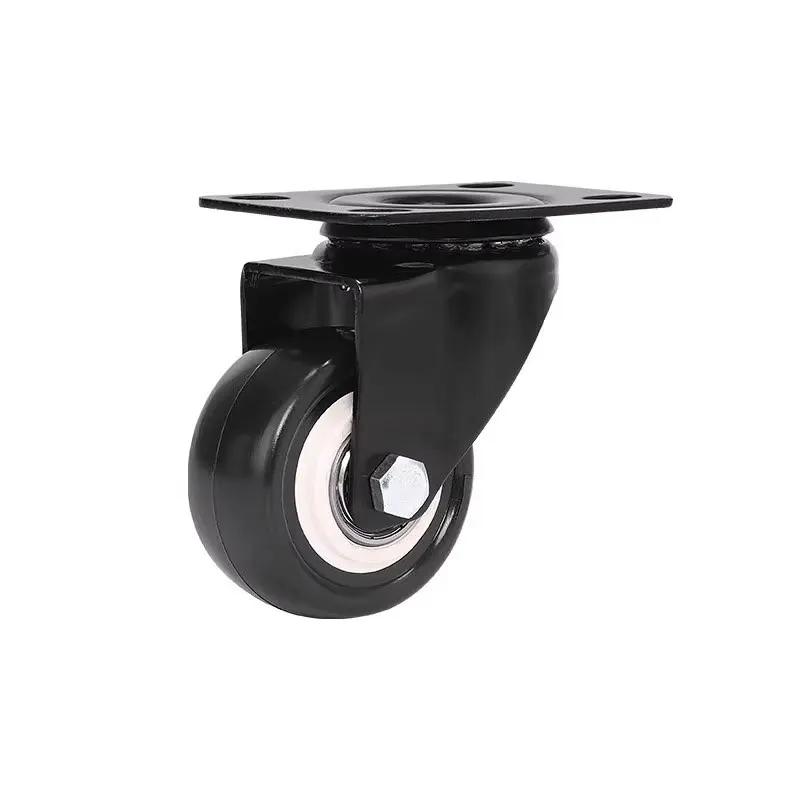 Wholesale 15-inch PU Furniture Office Chair Casters with Brakes Light Duty Wheel Caster for Workshop Supermarket Application