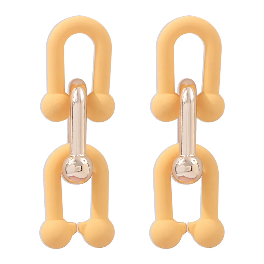 Модные темпераментные U-образные серьги из сплава простого цвета с холодным ветром