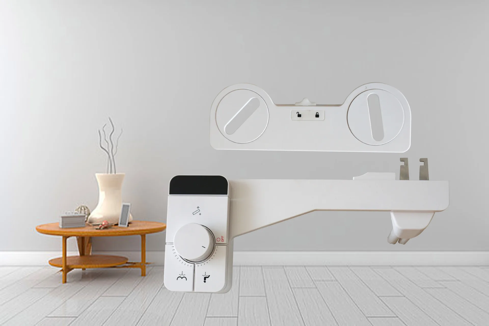 Factory Price  One Piece  Non Electric Bidet with bar Code  Cold Water Toilet Bidet with Brass Angle and SS Horse