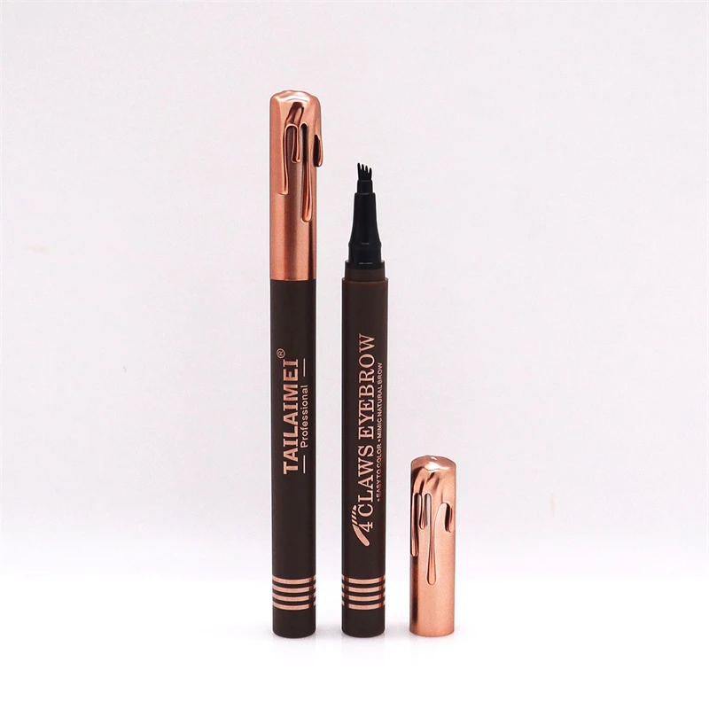 E134 Manufacturer 4-Headed Design Tips Eyebrows Long Lasting Tattoo Eyebrow Waterproof Easy To Color Tint Eyebrow Pencil
