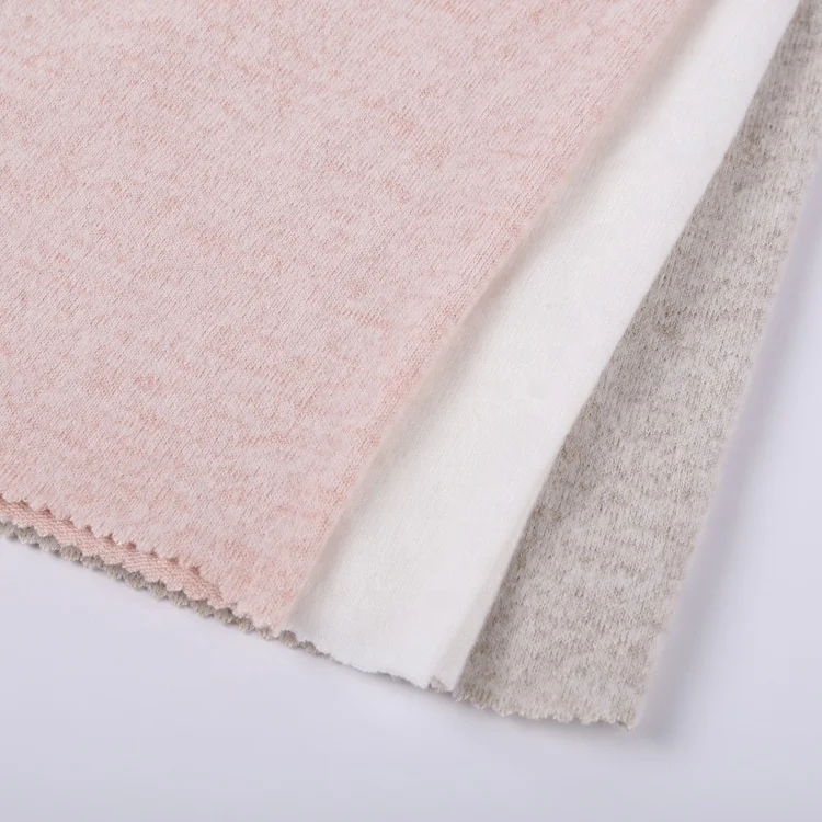 
Casual style RT stretch coarse needle grinding recycled polyester knit fleece fabric 