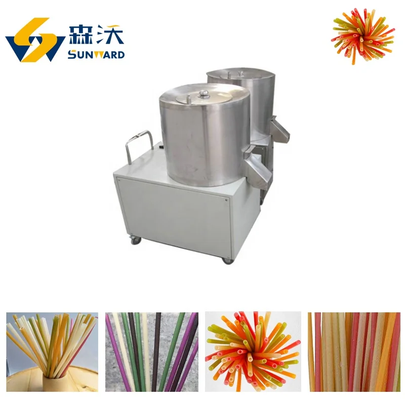 Sunward 100-150kg/h pipe straw machine food grade environment protection eatable straw line edible knife spoon plant