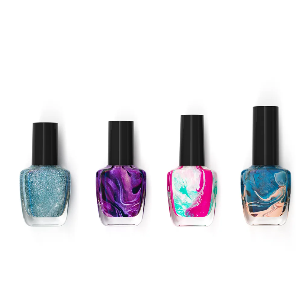 10ml fancy unique pink uv gel glass empty nail polish bottle with brush odm oem wholesale customized square nail glass bottle