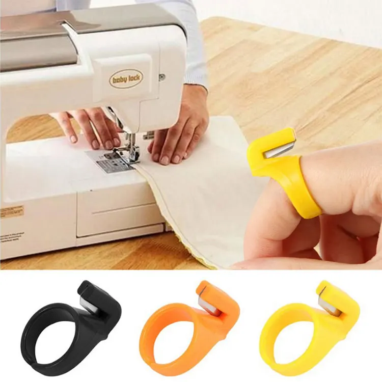 Finger Knife Quilting Blade Needle Thread Cutter Sewing Accessories Handcraft DIY Tool Plastic Thimble Ring