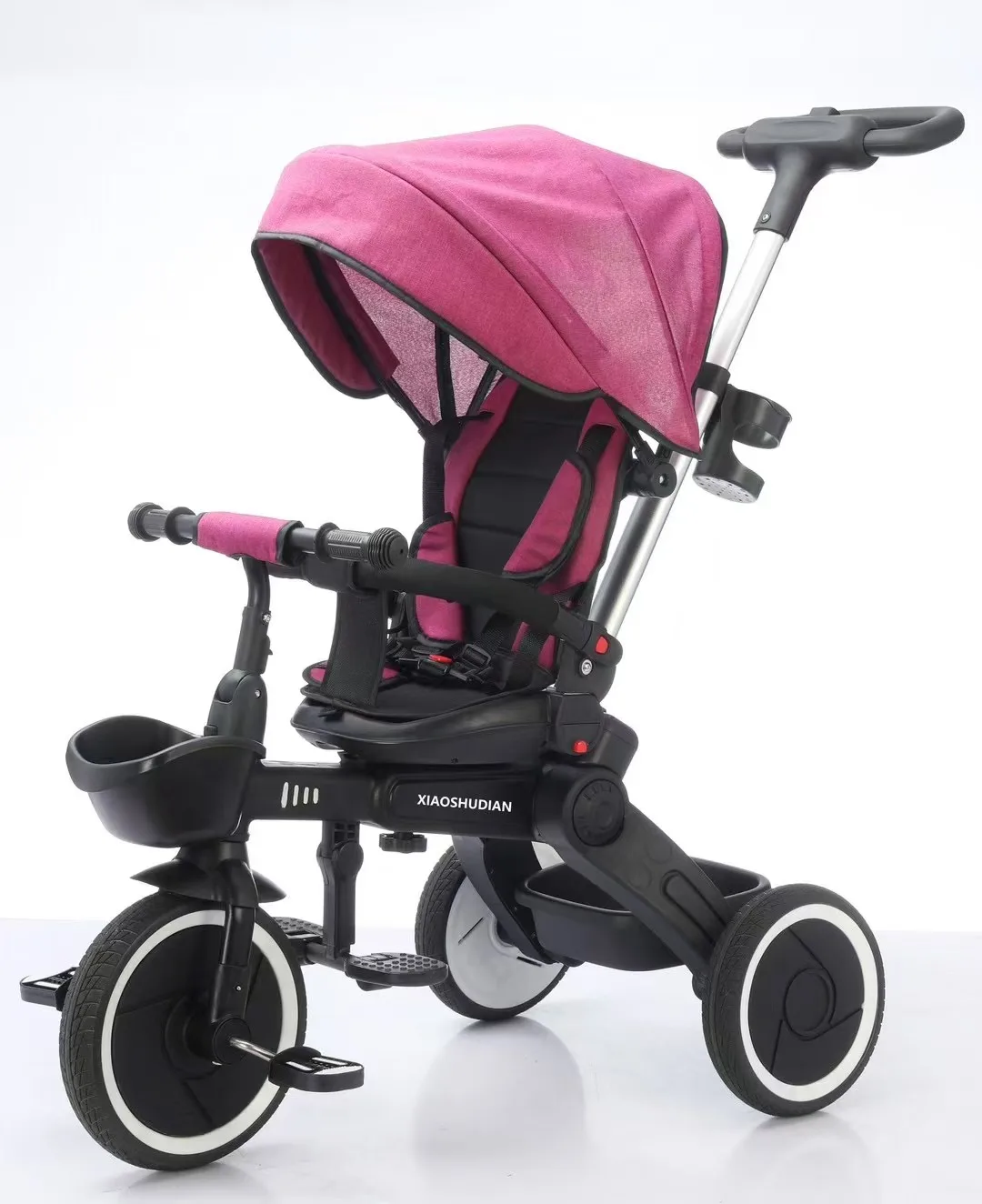 Modern China 2024 Royal Super Foldable 4 in 1 5 in 1 Baby Tricycle with Umbrella Push Handle 360 Degree Rotation Kids Carriage.