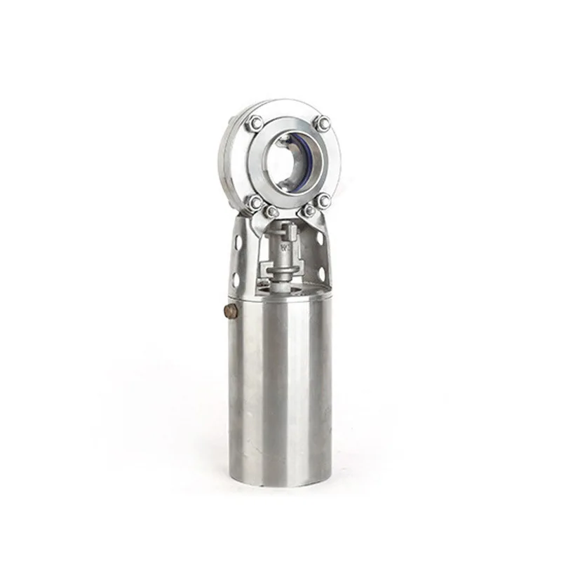 Sanitary Spring Return Pneumatic Actuated Butterfly Valve with NPN Type Positioner