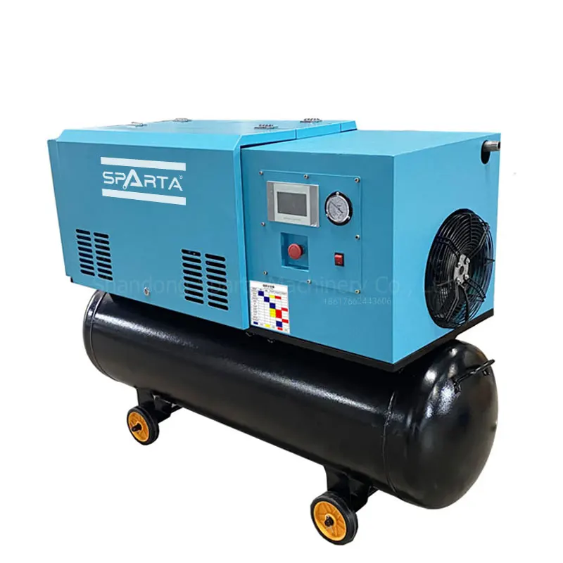 7.5kw 10hp 8bar All in One Pm VSD Industrial Screw Air Compressor with Air Dryer Tank Filter