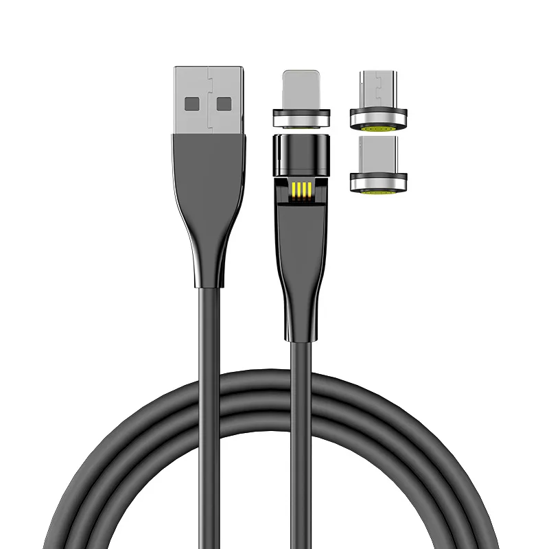 Вращающийся на 540 градусов 3 в 1 Магнитный usb-кабель для передачи данных iphone Micro USB Type-C кабель зарядное устройство