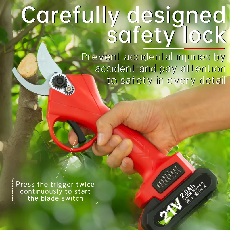 electric pruner 21V 25mm cordless progressive battery powered scissors pruning professional vineyard electric pruning shears