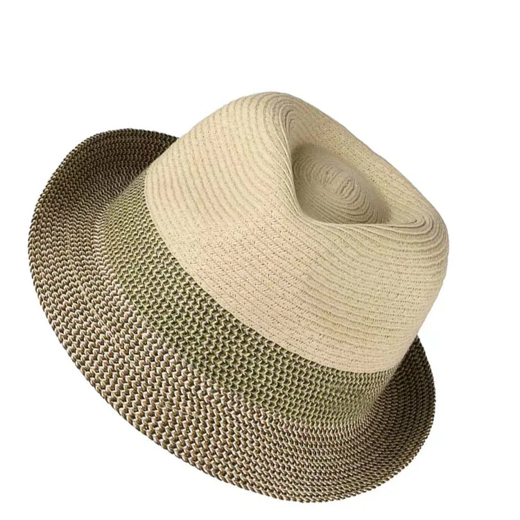 Wholesale Custom Summer Short Brim Beach Sun Hat Womens Mens Jazz Cap Trilby Panama Straw Fedora Hats