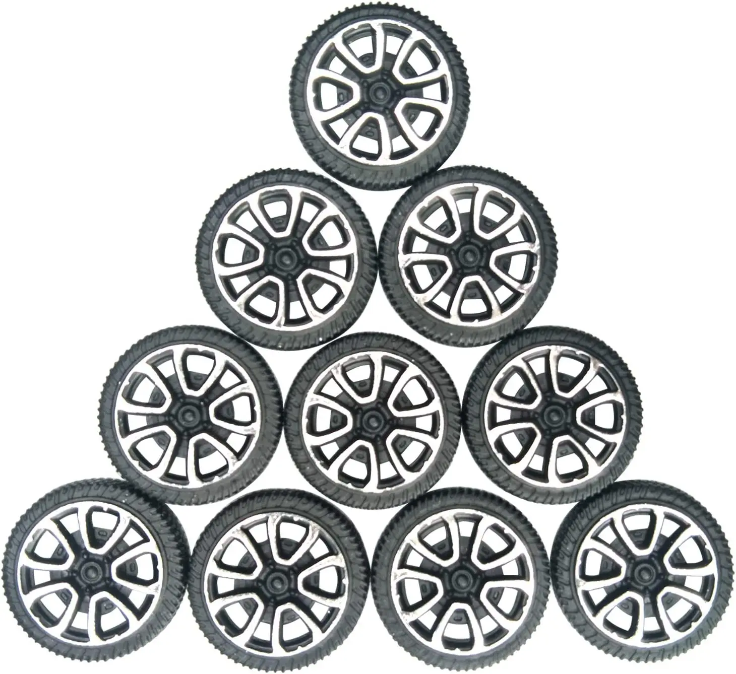 Premium 28mmx10mm Plastic Toy Car Tires Molded Small Toys Spare Complete Parts Accessory Wheels