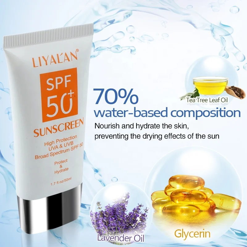 Private Label SPF 50 Suncream Sunblock Waterproof Organic Face Body Whitening Sunscreen Cream